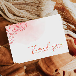 Rustikales Boho Wassercolor Foliage Terracotta Wed Dankeskarte