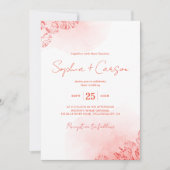 Rustikales Boho Wassercolor Foliage Terracotta Wed Einladung (Vorderseite)