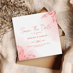 Rustikales Boho Wassercolor Foliage Terracotta Wed Save The Date
