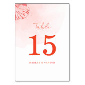 Rustikales Boho Wassercolor Foliage Terracotta Wed Tischnummer (Vorderseite)