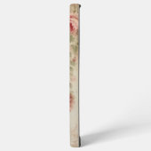 Rustikales Boho Wasserfarbe Antike Rose mit Monogr Samsung Galaxy Hülle (Linke Seite)