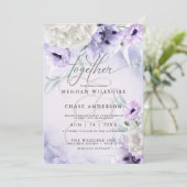 Rustikales BOHO Wasserfarbe Lilac Poppies Einladun Einladung (Stehend Vorderseite)