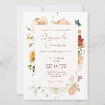 Rustikales Boho Wasserfarben Blumengarten Hochzeit