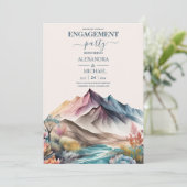 Rustikales Boho Wasserfarbenen Verlobung Invitat Einladung (Stehend Vorderseite)