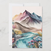 Rustikales Boho Wasserfarbener Berg Einladung Brid (Rückseite)