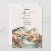 Rustikales Boho Wasserfarbengebirge Bridal Einladung (Vorderseite)