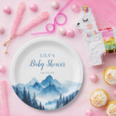 Rustikales Boho Wasserfarbengebirge Kinderdusche Pappteller (Party)