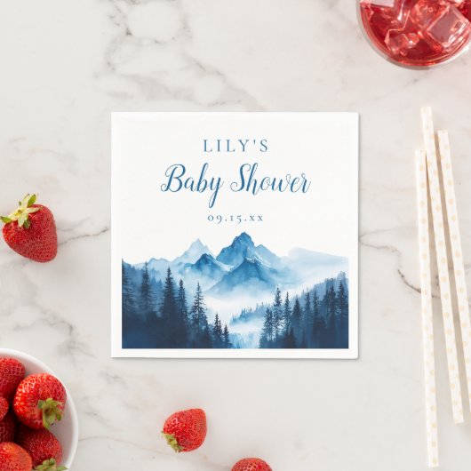 Rustikales Boho Wasserfarbengebirge Kinderdusche Serviette (Beispiel)