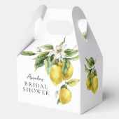 Rustikales Boho Watercolor Lemons Brautparty Geschenkschachtel (Rückseite)
