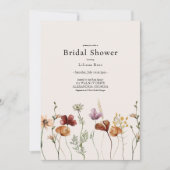 Rustikales Boho Wildblume Brautparty Einladung (Vorderseite)