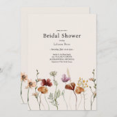Rustikales Boho Wildblume Brautparty Einladung (Vorne/Hinten)