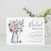 Rustikales Boho Wildblume Floral Brautparty Einladung (Stehend Vorderseite)