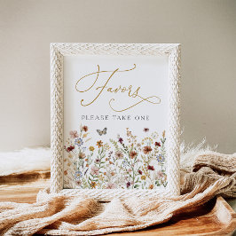 Rustikales Boho Wildblume Garden Favoriten Leckere Poster