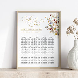 Rustikales Boho Wildblume Hochzeit im Herbst Sitzp Poster