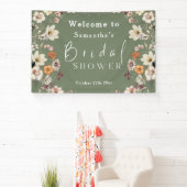 Rustikales Boho Wildblume Sage Green Brautparty Banner (InSitu)