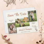 Rustikales Boho Wildblumen 3 Foto Copper Script Save The Date