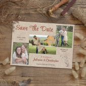 Rustikales Boho Wildblumen 3 Foto Terracotta Kraft Save The Date
