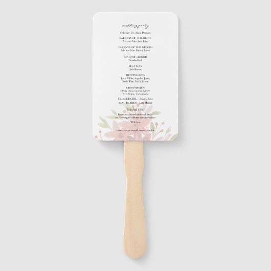 Rustikales Boho Wildblumen Aquarellprogramm Fächer (Rückseite)