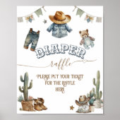 Rustikales Boho WildWest Boy Baby Duschkabine Wind Poster (Vorne)