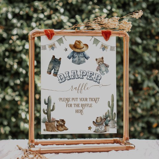 Rustikales Boho WildWest Boy Baby Duschkabine Wind Poster