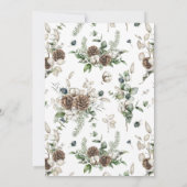 Rustikales Boho Winter Greenery Pinecone Brautpart Einladung (Rückseite)