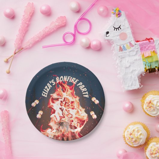 Rustikales Bonfire and Marshmallows Paper Plate Pappteller (Party)
