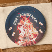 Rustikales Bonfire and Marshmallows Paper Plate Pappteller