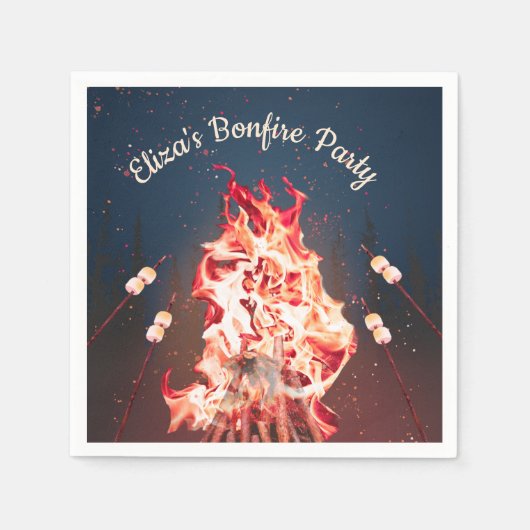 Rustikales Bonfire und Marshmallows Paper Napkin Serviette (Vorderseite)