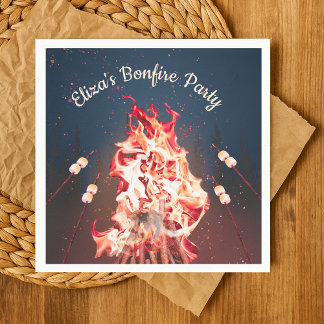 Rustikales Bonfire und Marshmallows Paper Napkin Serviette