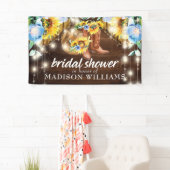 Rustikales Booten von String-Lights-Brautparty Banner (Insitu)