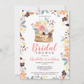 Rustikales Bordeaux-Brautparty Einladung (Vorderseite)