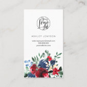 Rustikales Bordeaux-Logo mit Blumenmotiv, vielen D Visitenkarte (Rückseite)