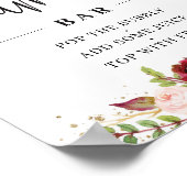 Rustikales Bordeaux-Marsala-Mimosa-Bar Poster (Ecke)