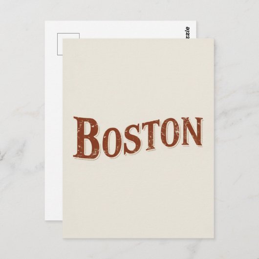 Rustikales Boston-Design Postkarte (Vorne/Hinten)