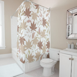 Rustikales Botanisches Ahorn-Blätter Muster Herbst Duschvorhang