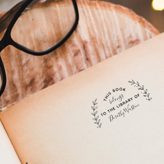 Rustikales Botanisches Bibliotheksbuch Modernstes Permastempel