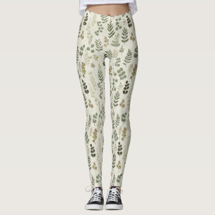 Rustikales botanisches Blatt in erdigem Braun und Leggings