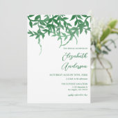 Rustikales botanisches Blätter Brautparty Einladung (Stehend Vorderseite)