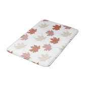 Rustikales Botanisches Blätter Terracotta Badematte (Schrägansicht)