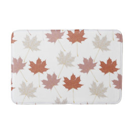 Rustikales Botanisches Blätter Terracotta Badematte