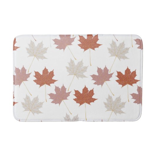 Rustikales Botanisches Blätter Terracotta Badematte (Vorderseite)