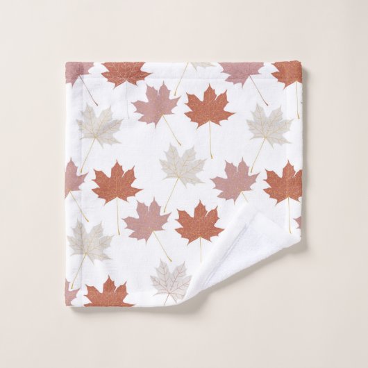 Rustikales Botanisches Blätter Terracotta Badhandtuch Set (Waschlappen)