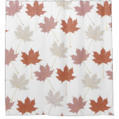 Rustikales Botanisches Blätter Terracotta Duschvorhang (Vorderseite)