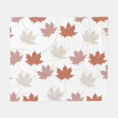 Rustikales Botanisches Blätter Terracotta Fleecedecke (Vorderseite (Horizontal))