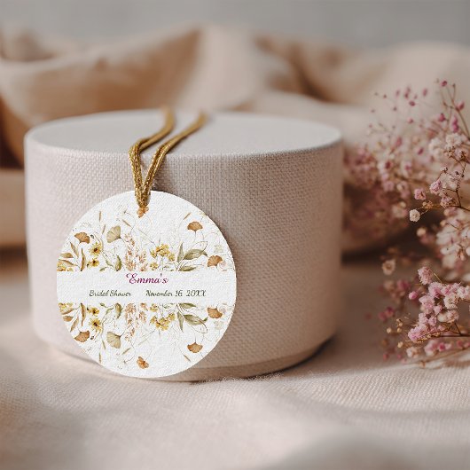 Rustikales botanisches Brautparty anpassen Geschenkanhänger
