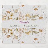 Rustikales botanisches Brautparty anpassen Schaumweinetikett (Einzelnes Label)