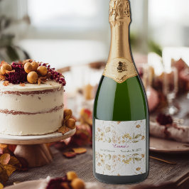 Rustikales botanisches Brautparty anpassen Schaumweinetikett