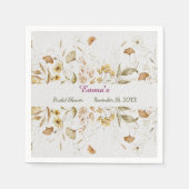 Rustikales botanisches Brautparty Anpassen von Pap Serviette (Vorderseite)