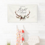 Rustikales botanisches Brautparty Banner<br><div class="desc">Rustikales Hochzeitsholzschnitt Brautparty einladen. Mit schönem Aquarell,  weißen Blumen,  Holzschnitt und Schrifthandeschreiben. Dieses moderne Party lädt Sie ein,  den Stil für Ihre bevorstehende Ehe Set.</div>
