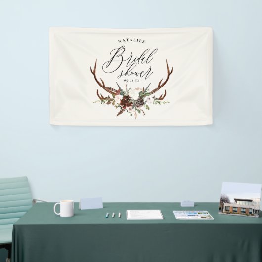 Rustikales botanisches Brautparty Banner (Messeveranstaltung)